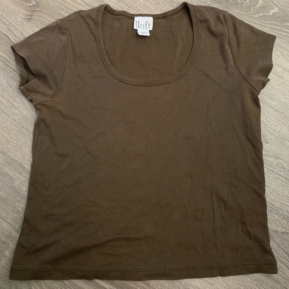 brown short sleeve y2k top